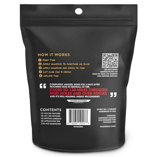 GLUETREAD Full Size Sidewall repair kit GTVA028A